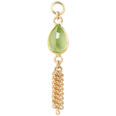 "Ombligo" Chain Charm in Gold with Gemstones