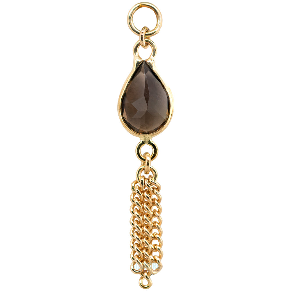 "Ombligo" Chain Charm in Gold with Gemstones