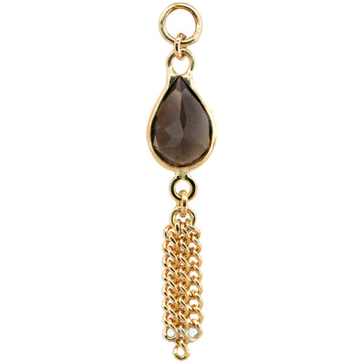 "Ombligo" Chain Charm in Gold with Gemstones