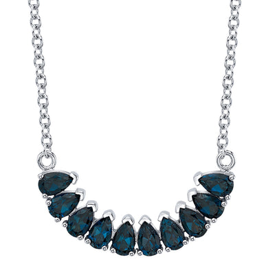 "Phoebe" Necklace in Gold with London Blue Topaz