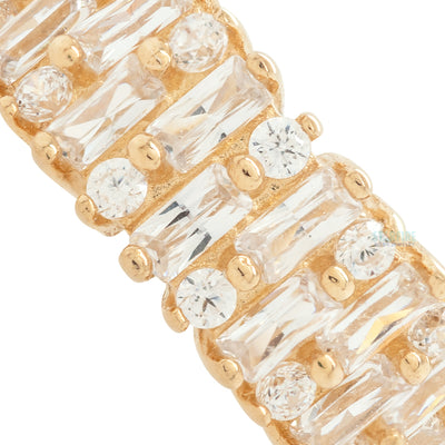 "Brilliant" Hinge Ring / Clicker in Gold with CZ's