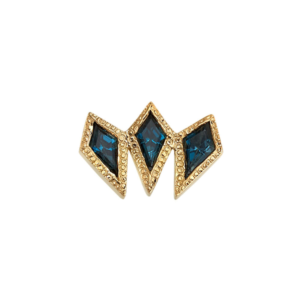 "Sweetest Gift" Threaded End in Gold with London Blue Topaz'