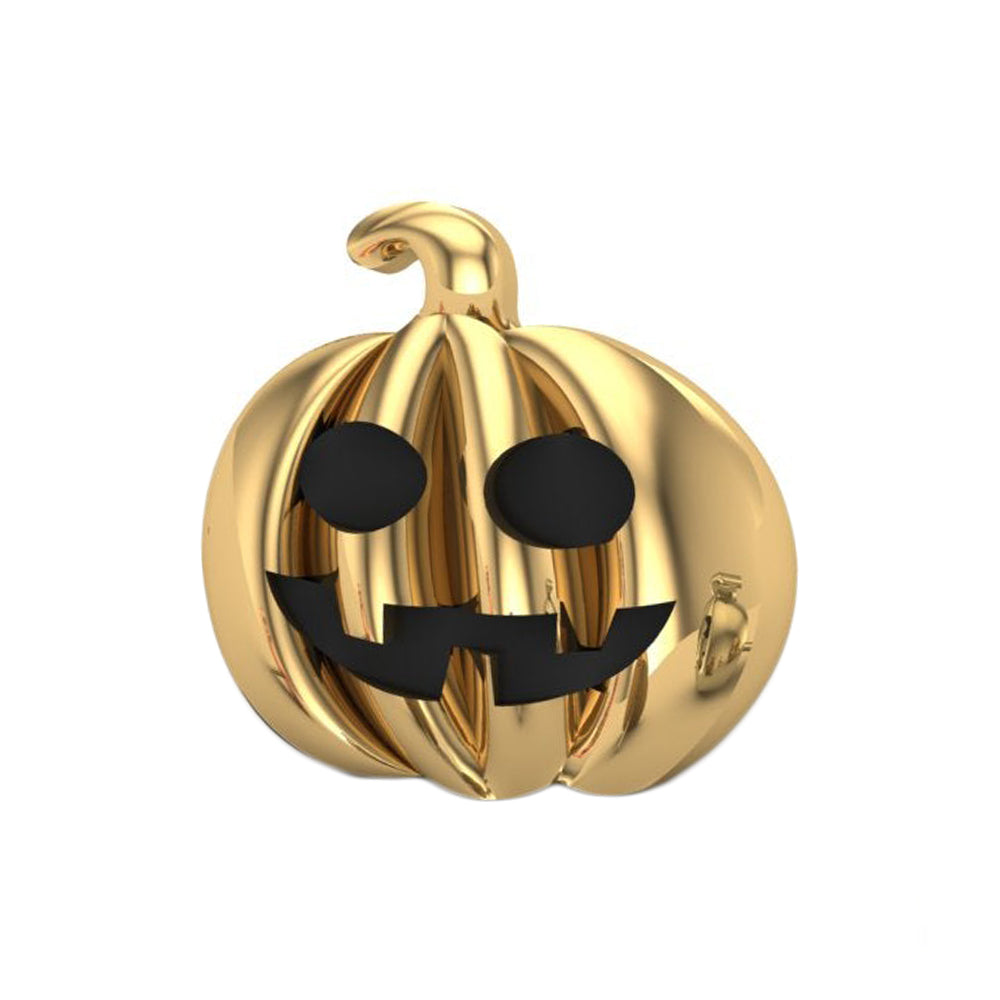 Pumpkin Face Threaded End in Gold