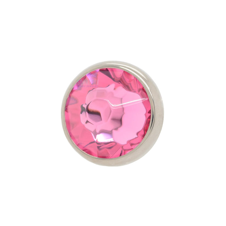 Crystal Flat Backed Faceted Gem Threaded End