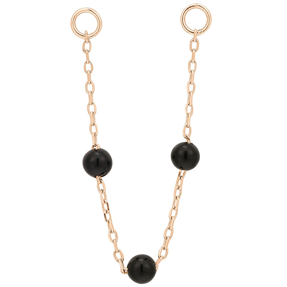 3 Bead Chain Attachment in Gold with Agate