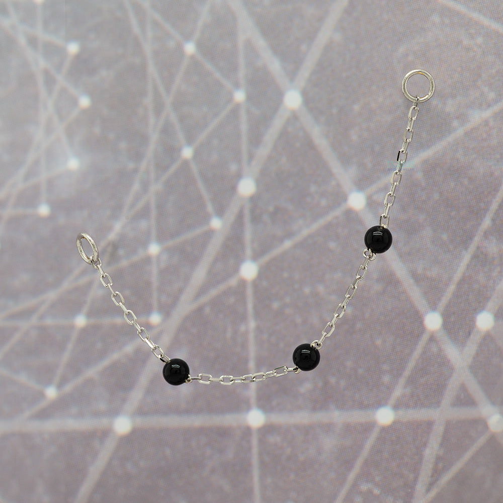 3 Bead Chain Attachment in Gold with Agate