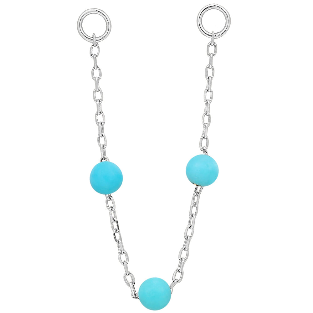 3 Bead Chain Attachment in Gold with Turquoise