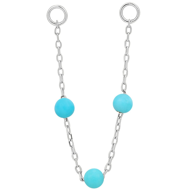 3 Bead Chain Attachment in Gold with Turquoise