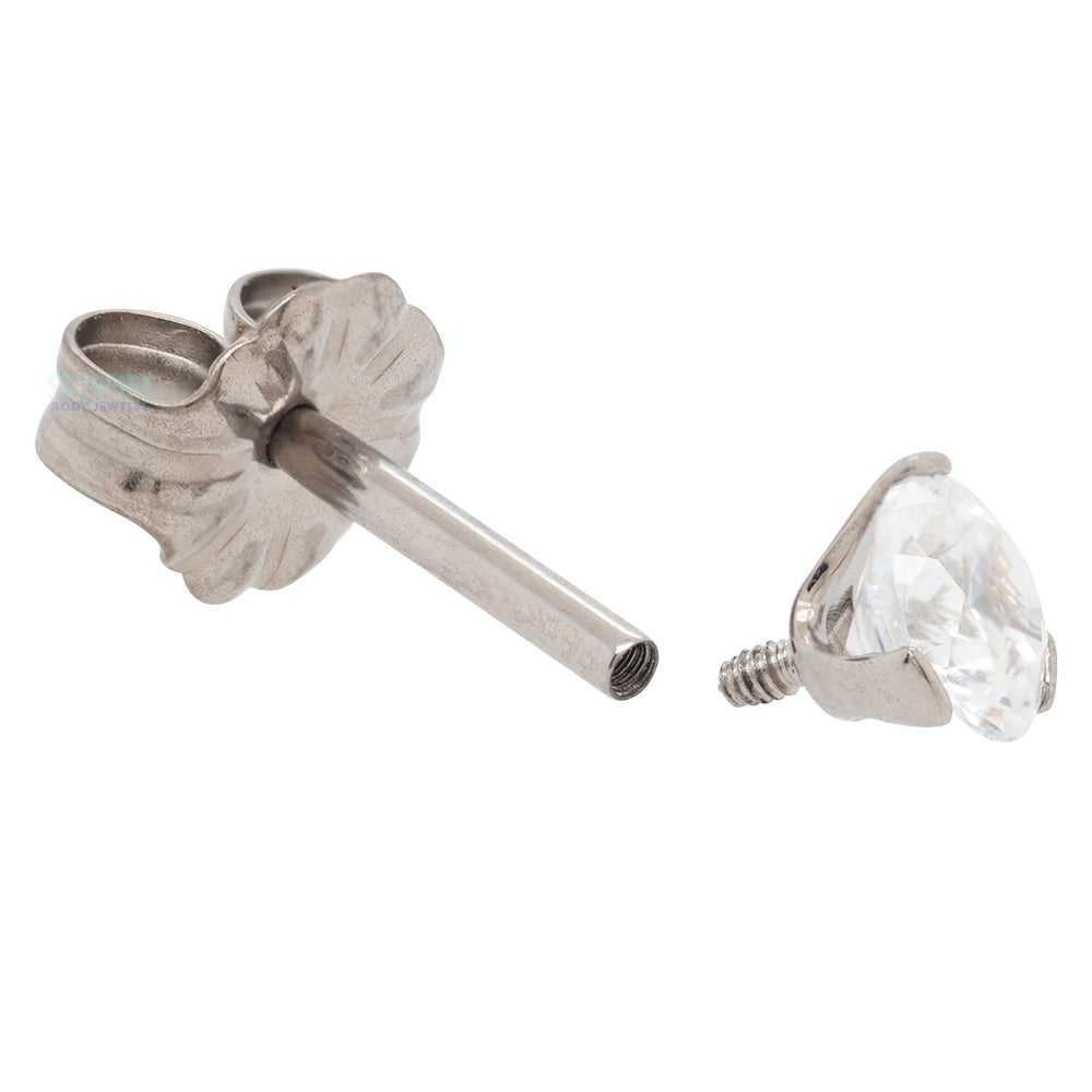 Industrial Strength Titanium Threaded Earring Post with Butterfly Back ...