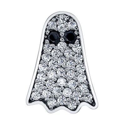 "Salem" Threaded End in Gold with White Diamonds & Black Diamonds