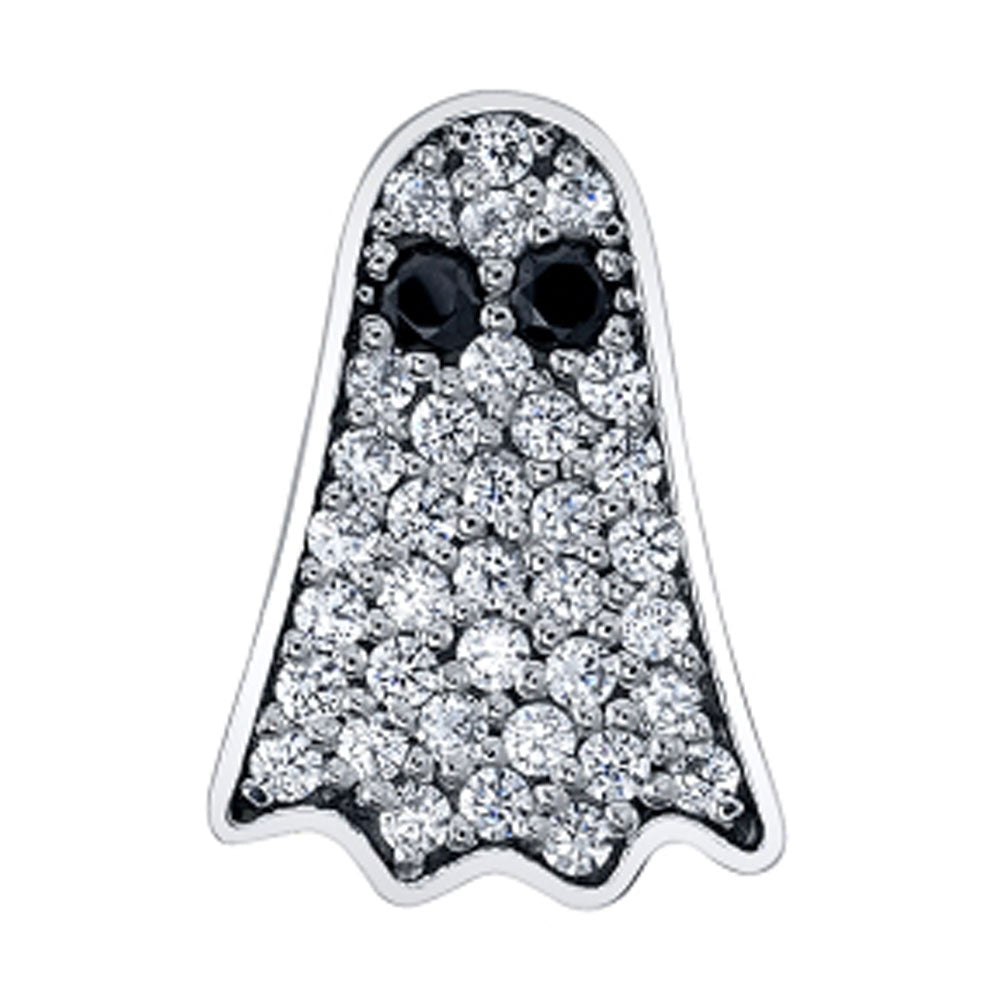 "Salem" Threaded End in Gold with White CZ's & Black CZ's