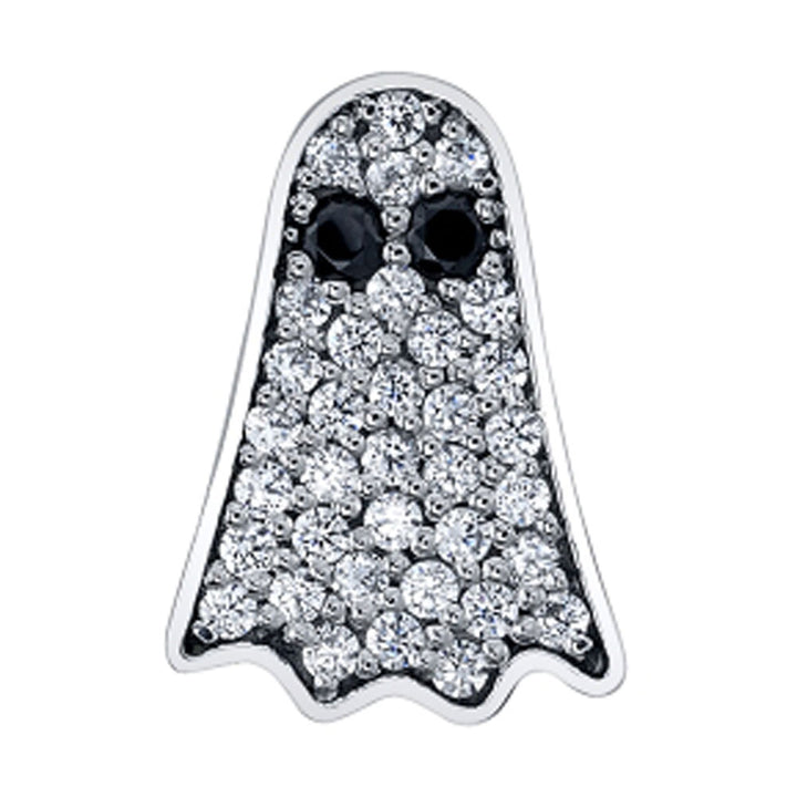 "Salem" Threaded End in Gold with White CZ's & Black CZ's