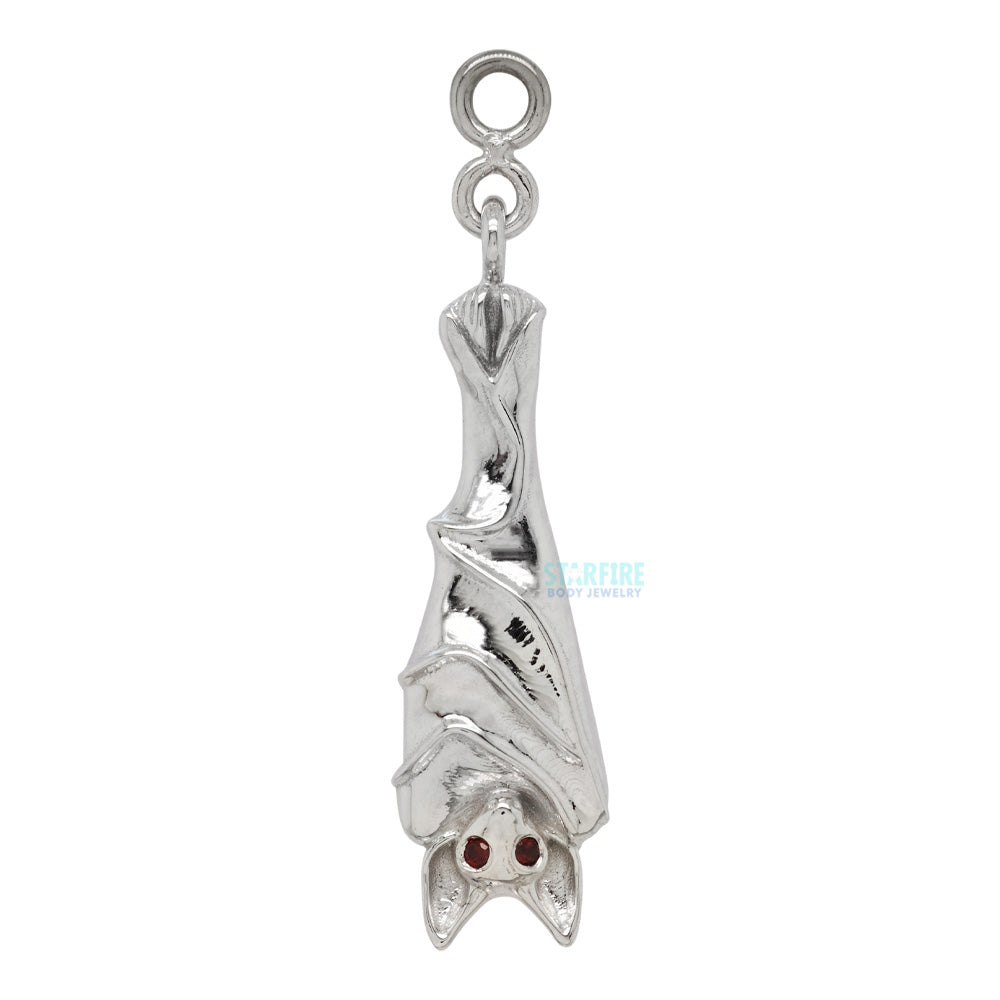 "Morbius Bat" Charm in Gold with Garnets