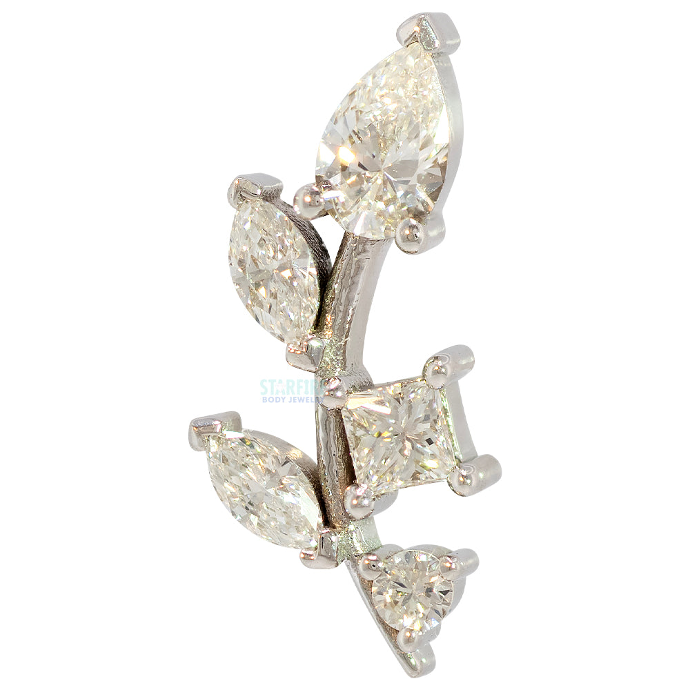"Jasmine" Threaded End in Gold with DIAMONDS