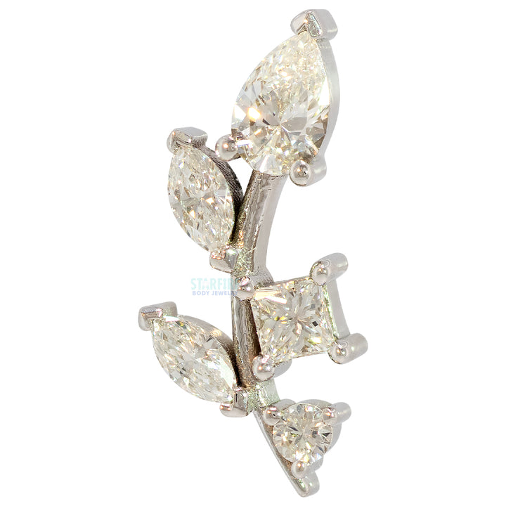 "Jasmine" Threaded End in Gold with DIAMONDS