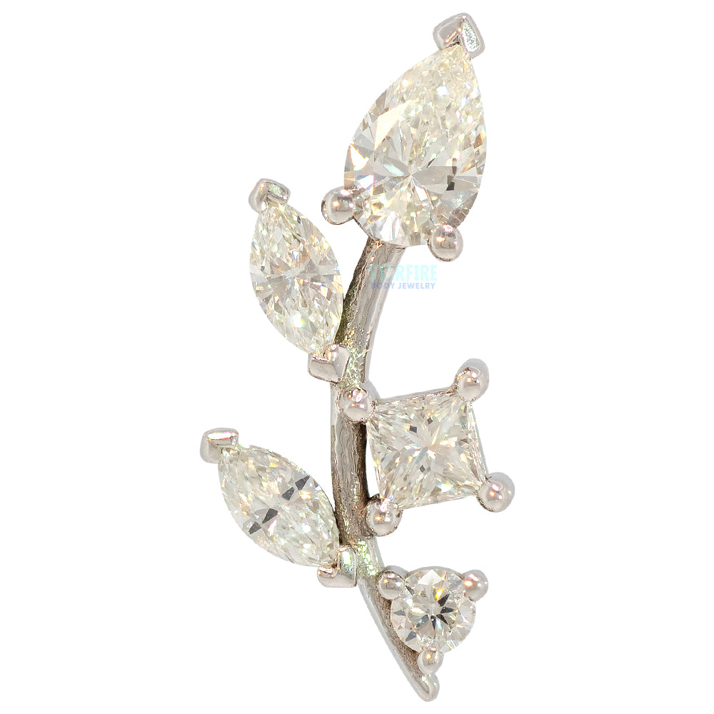 "Jasmine" Threaded End in Gold with DIAMONDS