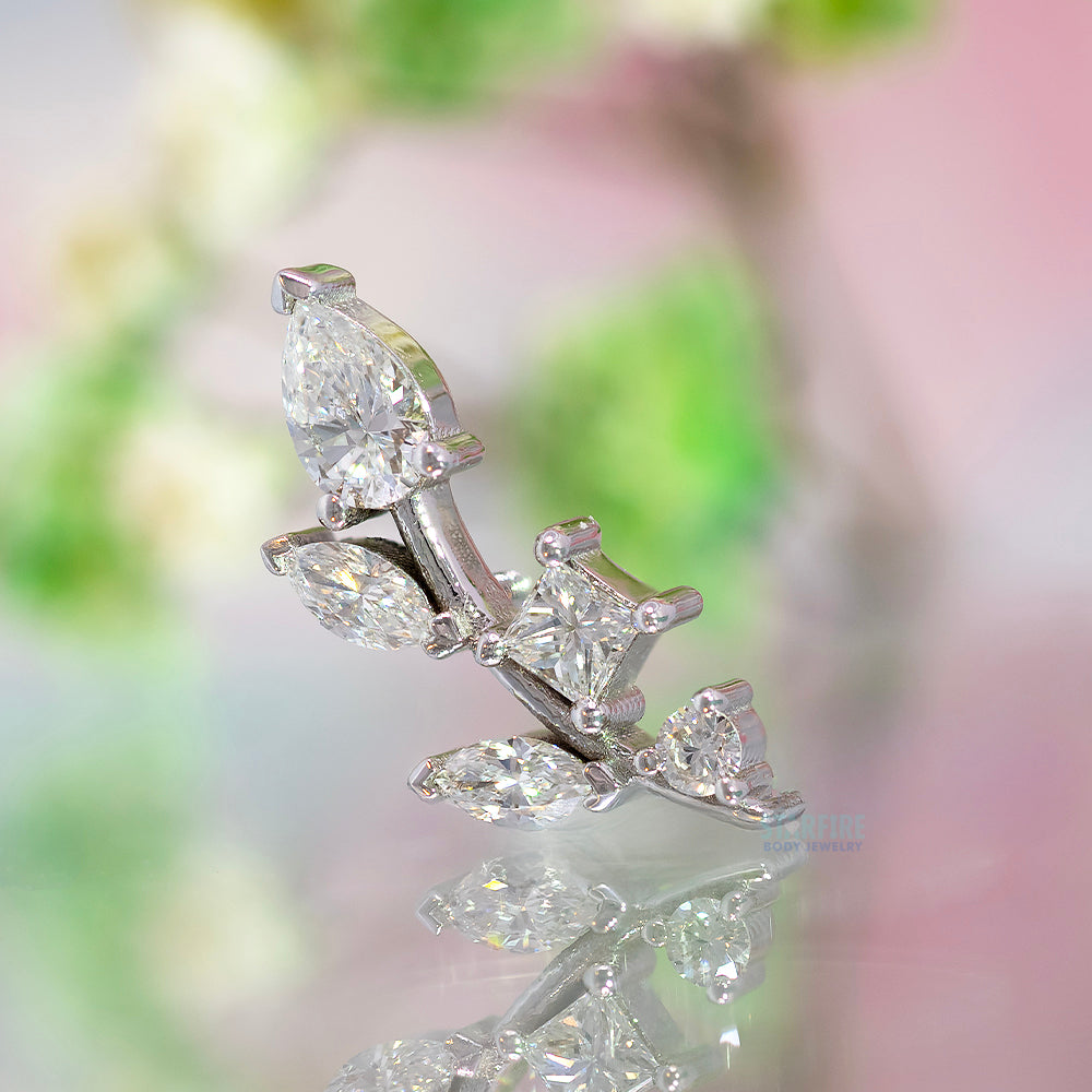 "Jasmine" Threaded End in Gold with DIAMONDS
