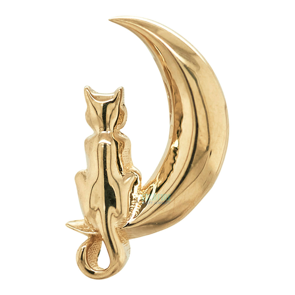 "Cat Moon" Threaded End in Gold