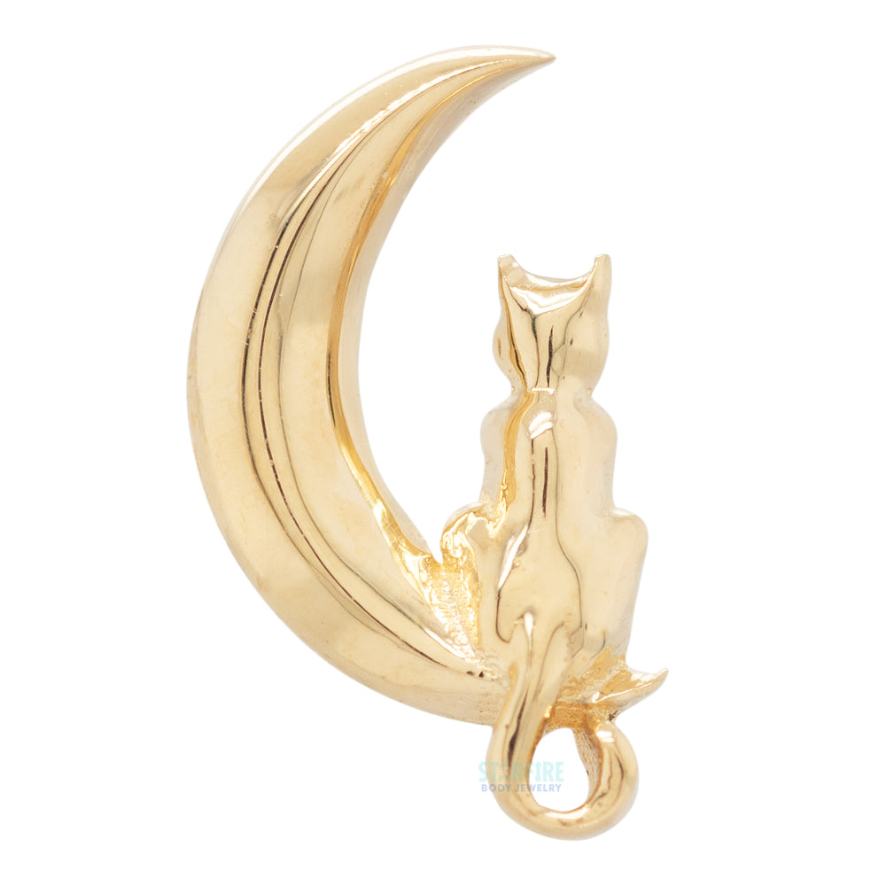 "Cat Moon" Threaded End in Gold