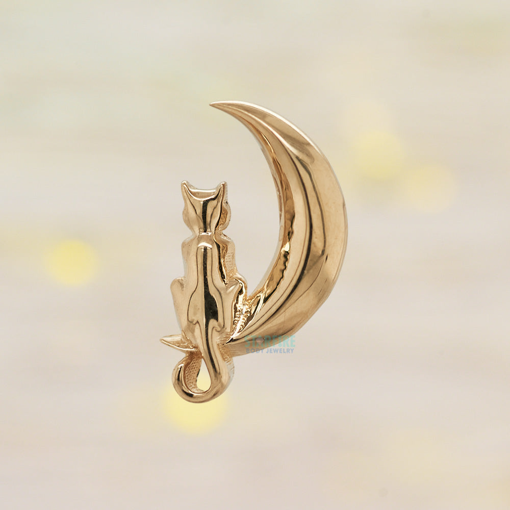 "Cat Moon" Threaded End in Gold