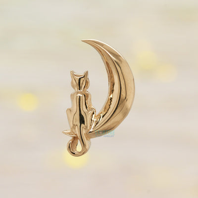 "Cat Moon" Threaded End in Gold