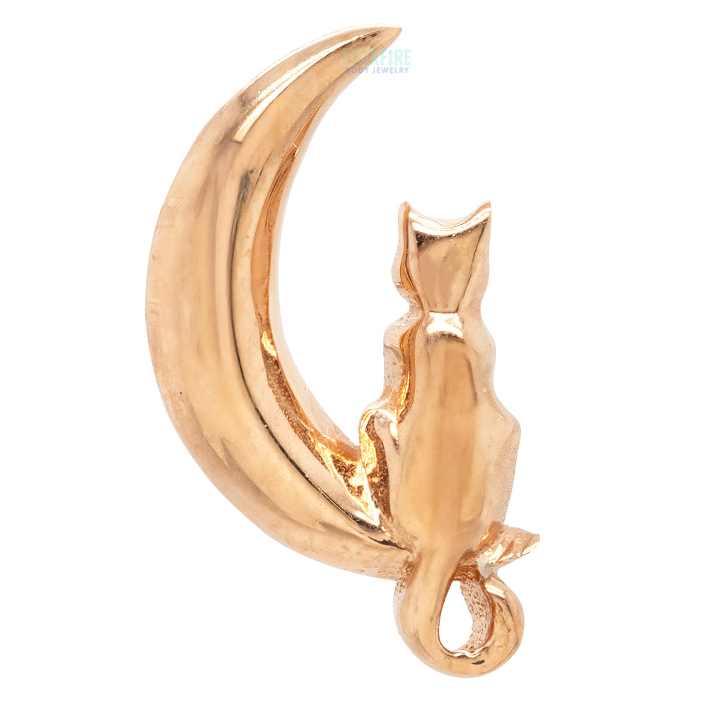 "Cat Moon" Threaded End in Gold