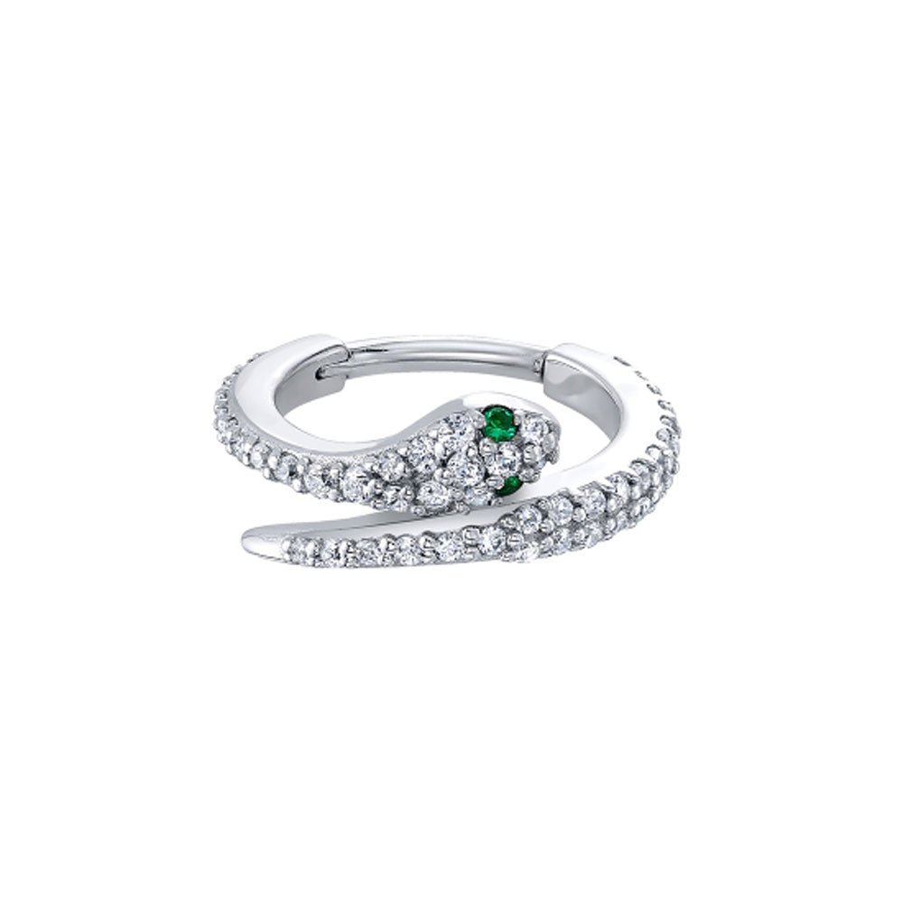 "Medusa" Hinge Ring in Gold with DIAMONDS & Emeralds