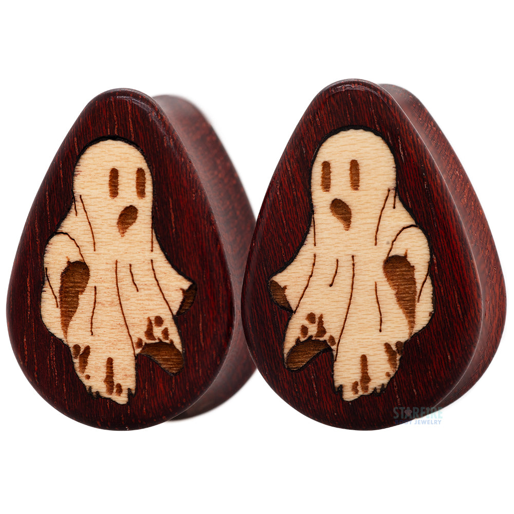 Ghost Wood Teardrop Inlay Plugs