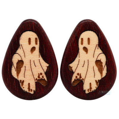 Ghost Wood Teardrop Inlay Plugs