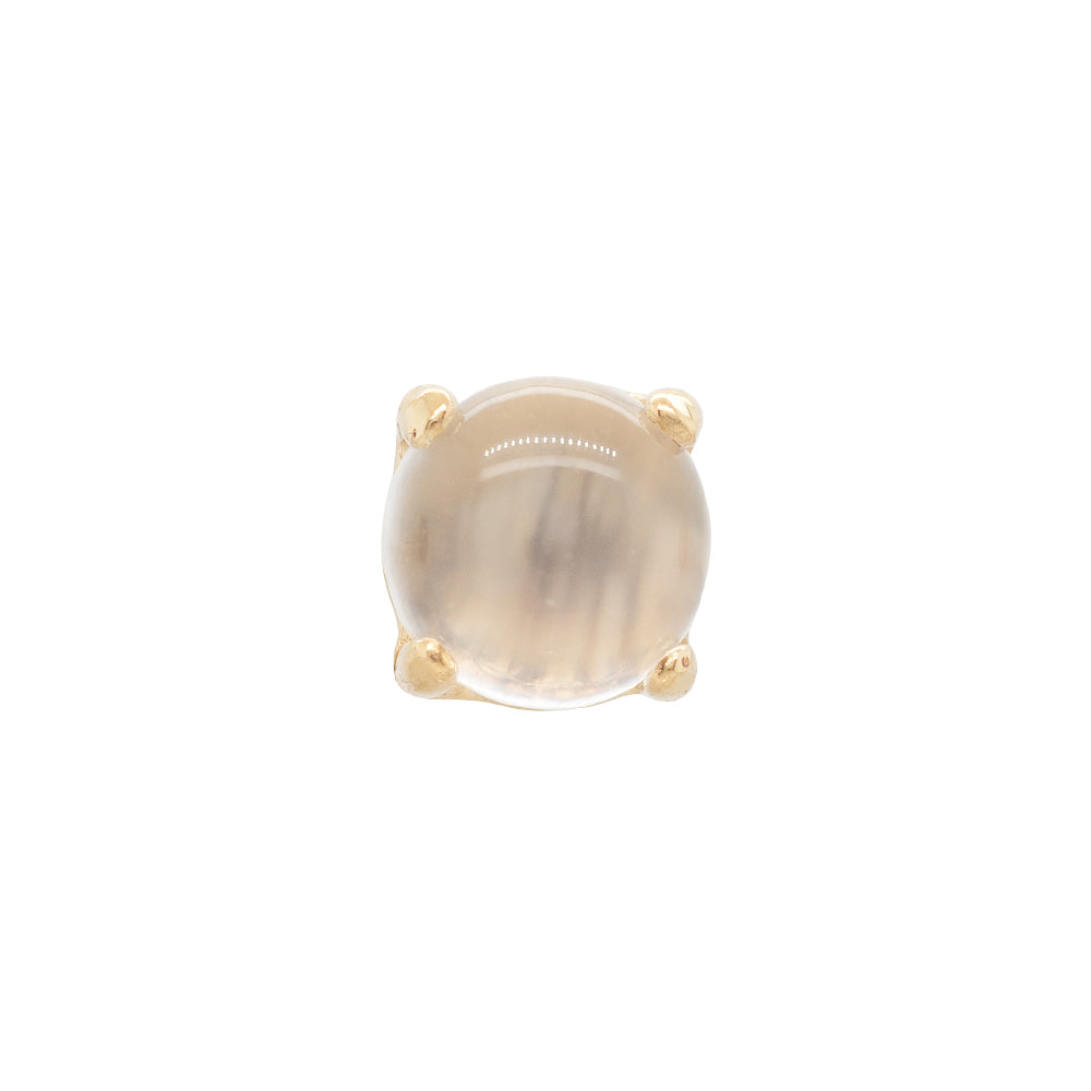 3mm "Ziana" Prong-Set Natural Stone Cabochon Threaded End in Gold