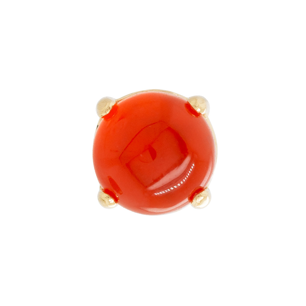 2.5mm "Ziana" Prong-Set Natural Stone Cabochon Threaded End in Gold
