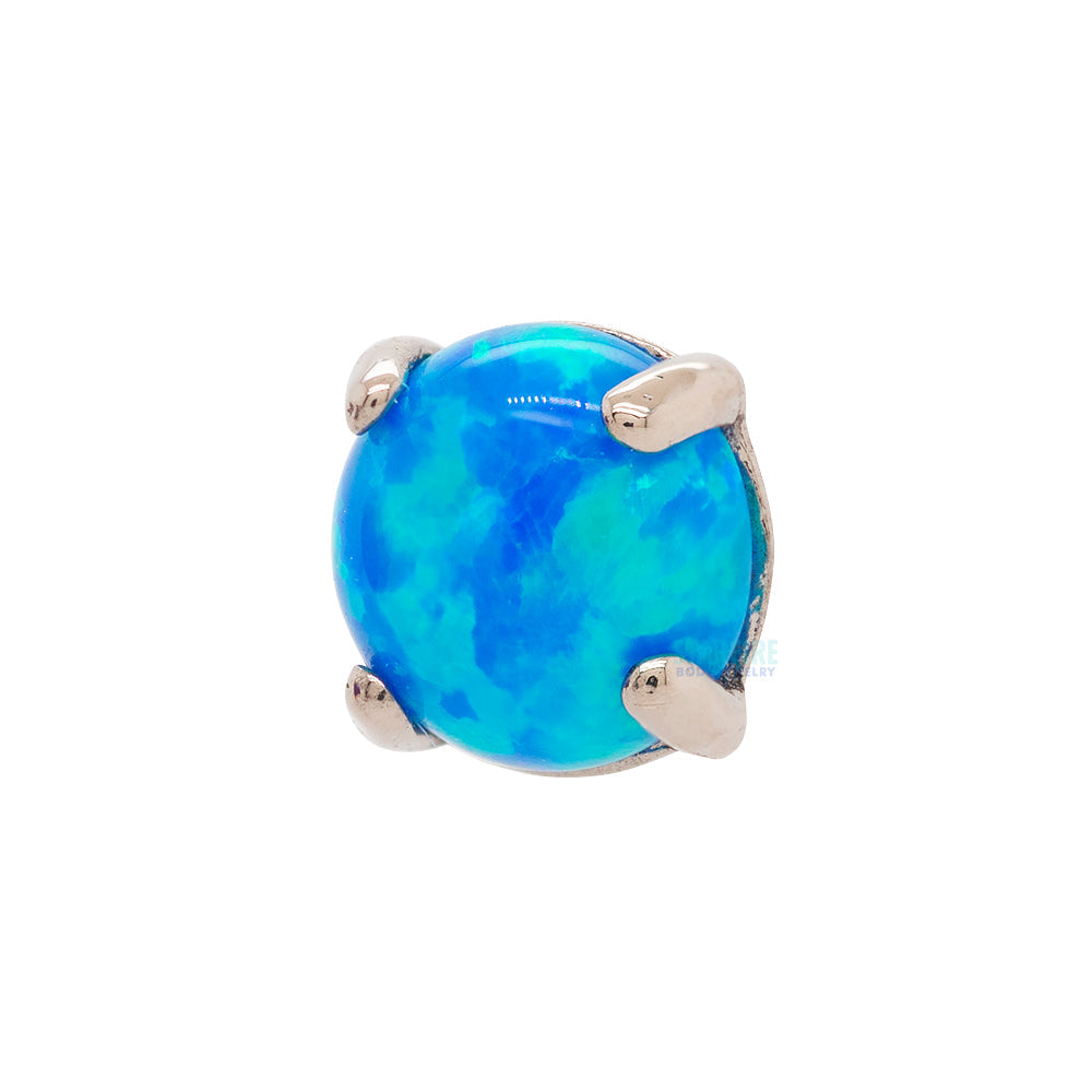 4mm "Ziana" Prong-Set Opal Cabochon Threaded End in Gold