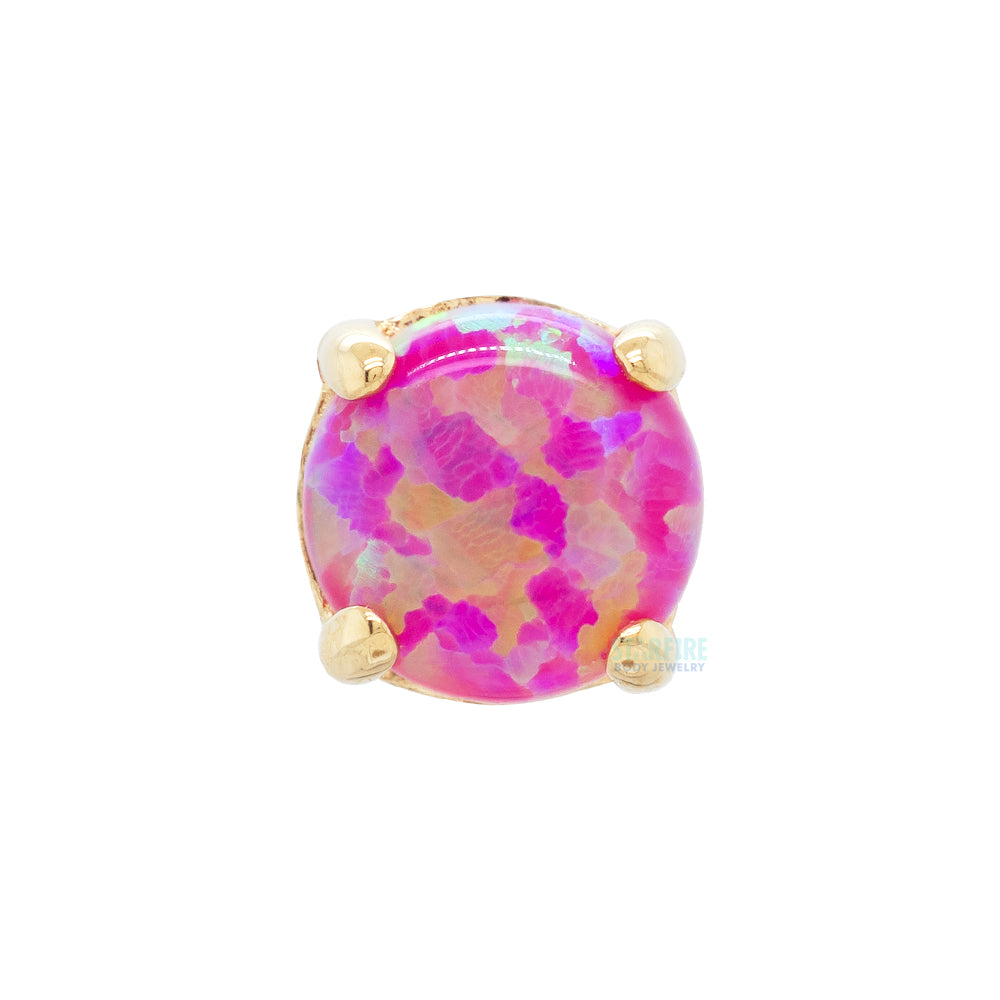 2.5mm "Ziana" Prong-Set Opal Cabochon Threaded End in Gold
