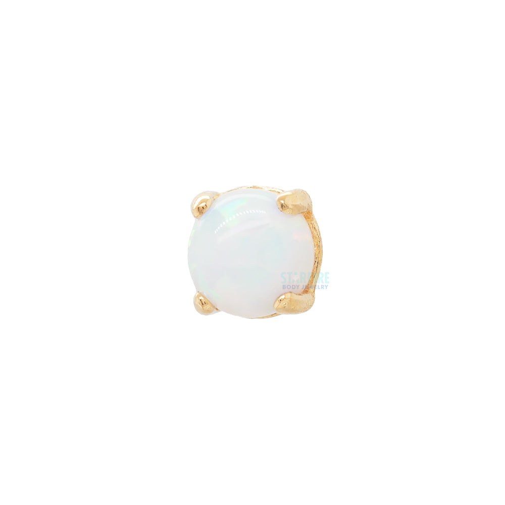 threadless: 2.5mm "Ziana" Prong-Set Opal Cabochon End in Gold