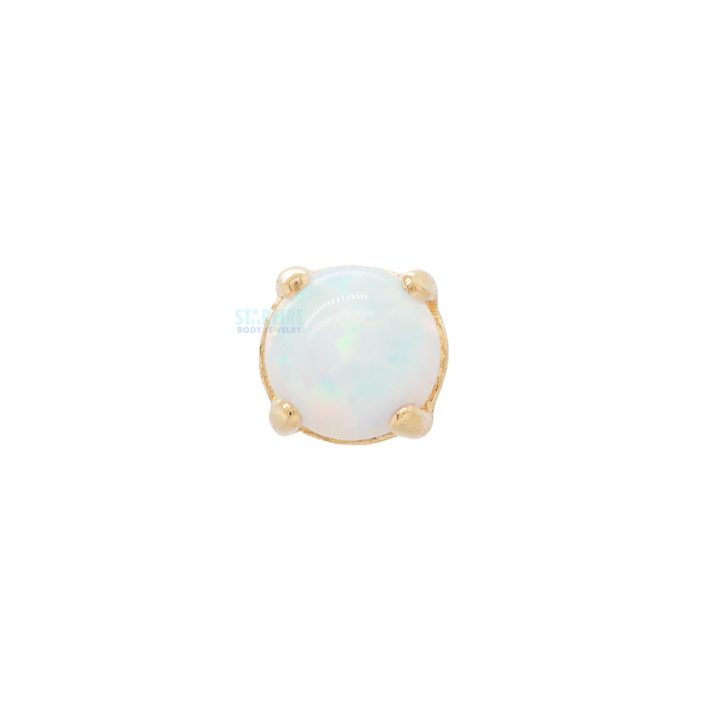 threadless: 2.5mm "Ziana" Prong-Set Opal Cabochon End in Gold