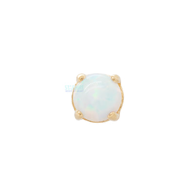 threadless: 2.5mm "Ziana" Prong-Set Opal Cabochon End in Gold