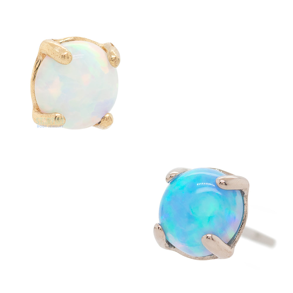 threadless: 3mm "Ziana" Prong-Set Opal Cabochon End in Gold