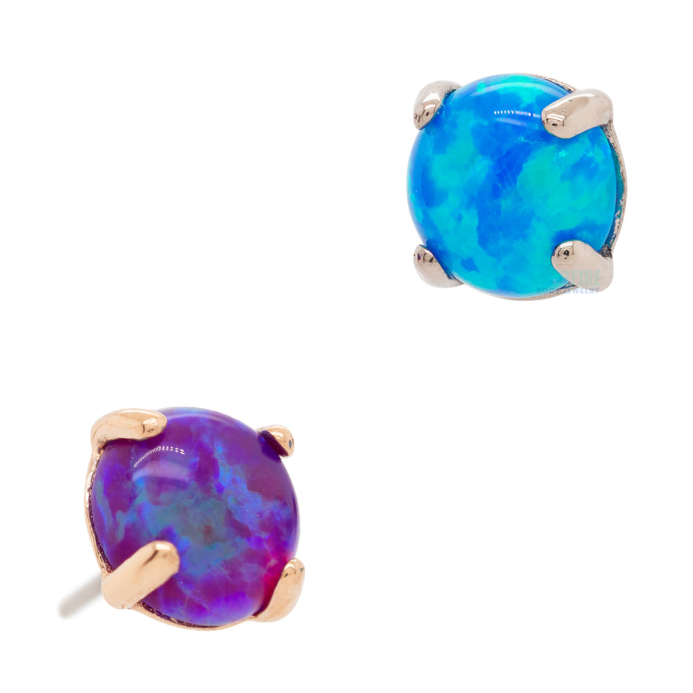 threadless: 4mm "Ziana" Prong-Set Opal Cabochon End in Gold