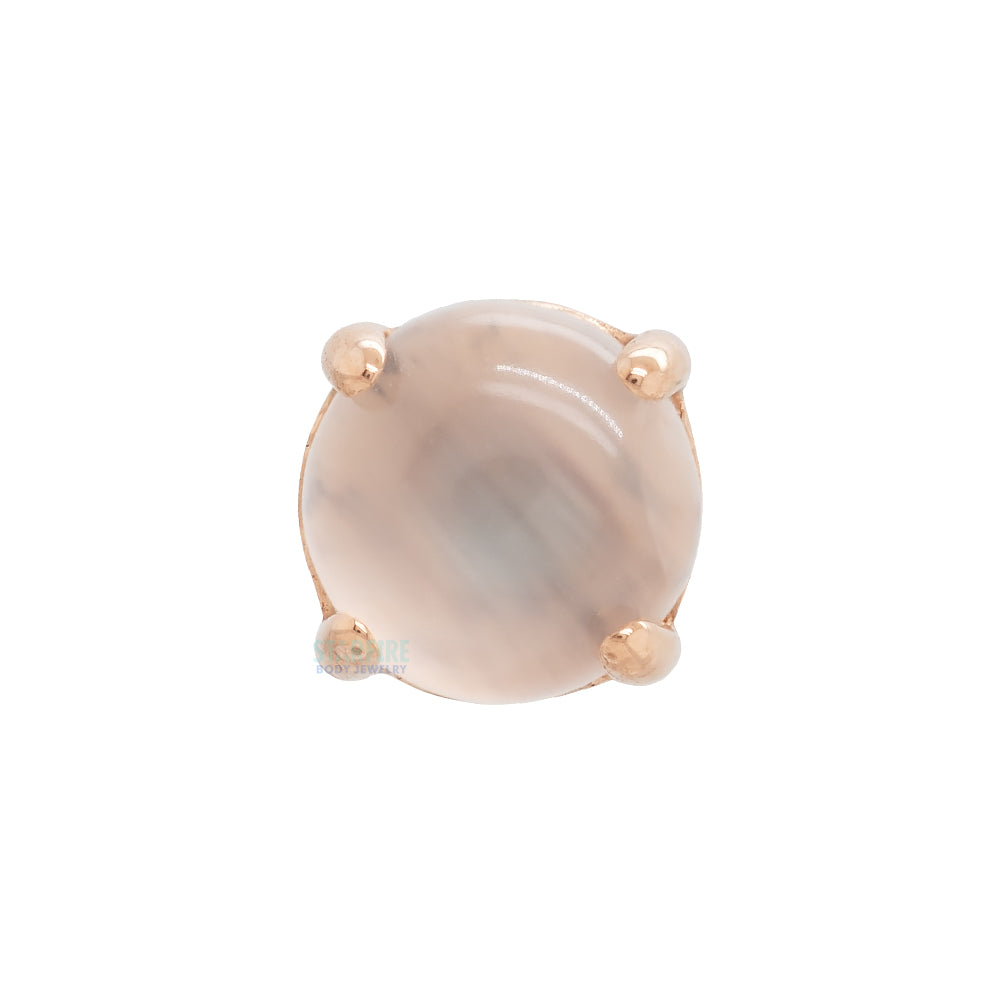 threadless: "Ziana" Prong-Set Natural Stone Cabochon End in Rose Gold