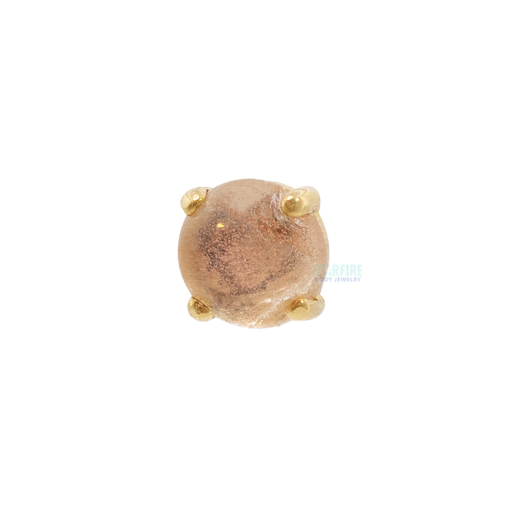 threadless: "Ziana" Prong-Set Oregon Sunstone Cabochon End in Gold