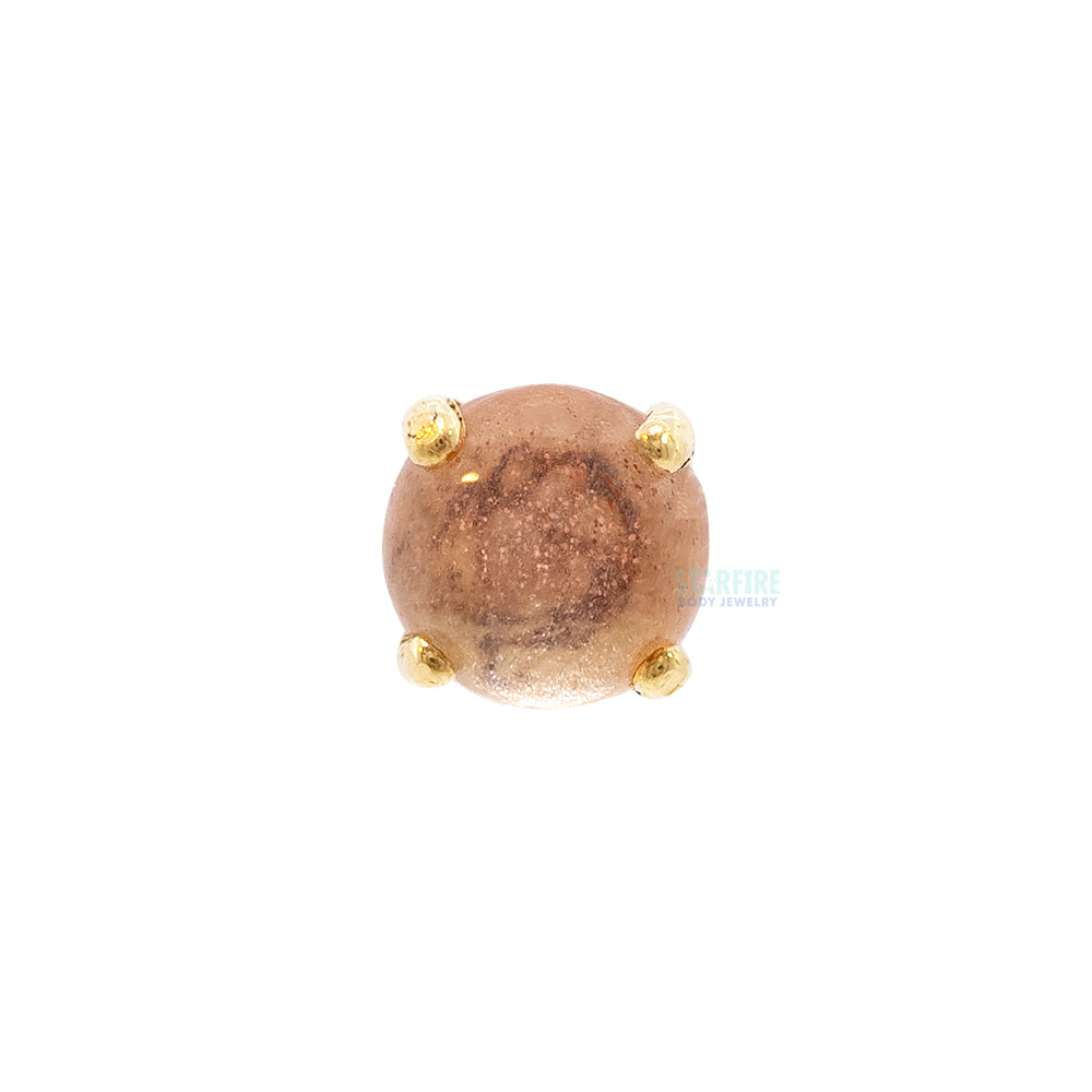 threadless: "Ziana" Prong-Set Oregon Sunstone Cabochon End in Gold