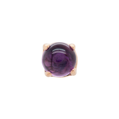 threadless: "Ziana" Prong-Set Natural Stone Cabochon End in Rose Gold