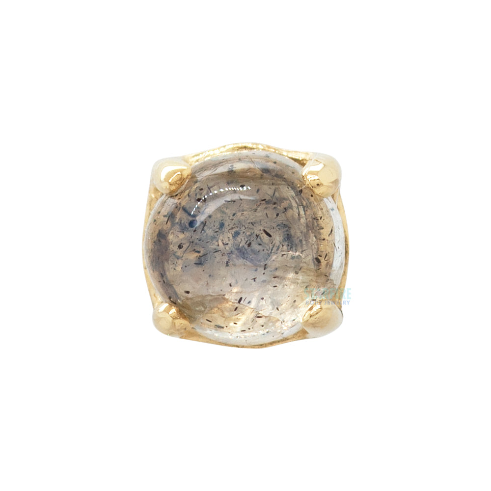threadless: "Ziana" Prong-Set Natural Stone Cabochon End in Gold