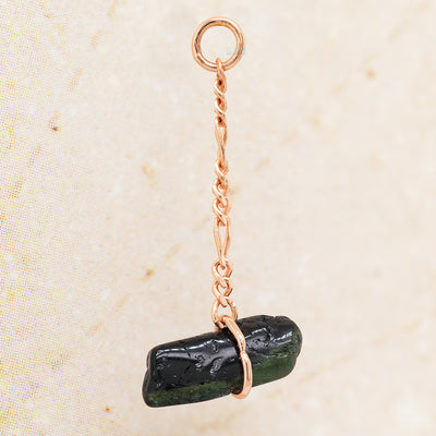 "Tourmaline Tosser" Chain Charm in Gold with Tourmaline