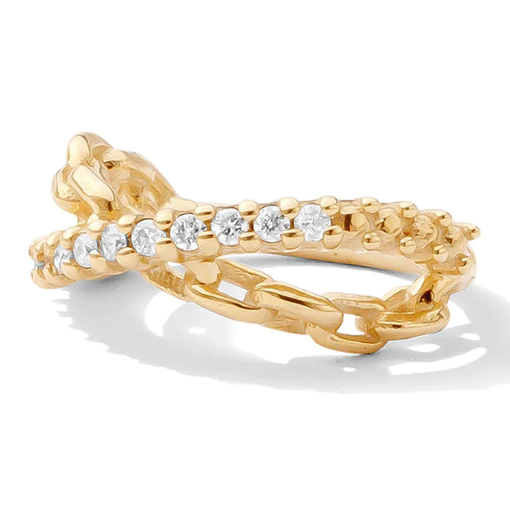 "Fury" Hinge Ring / Clicker in Gold with Gemstones