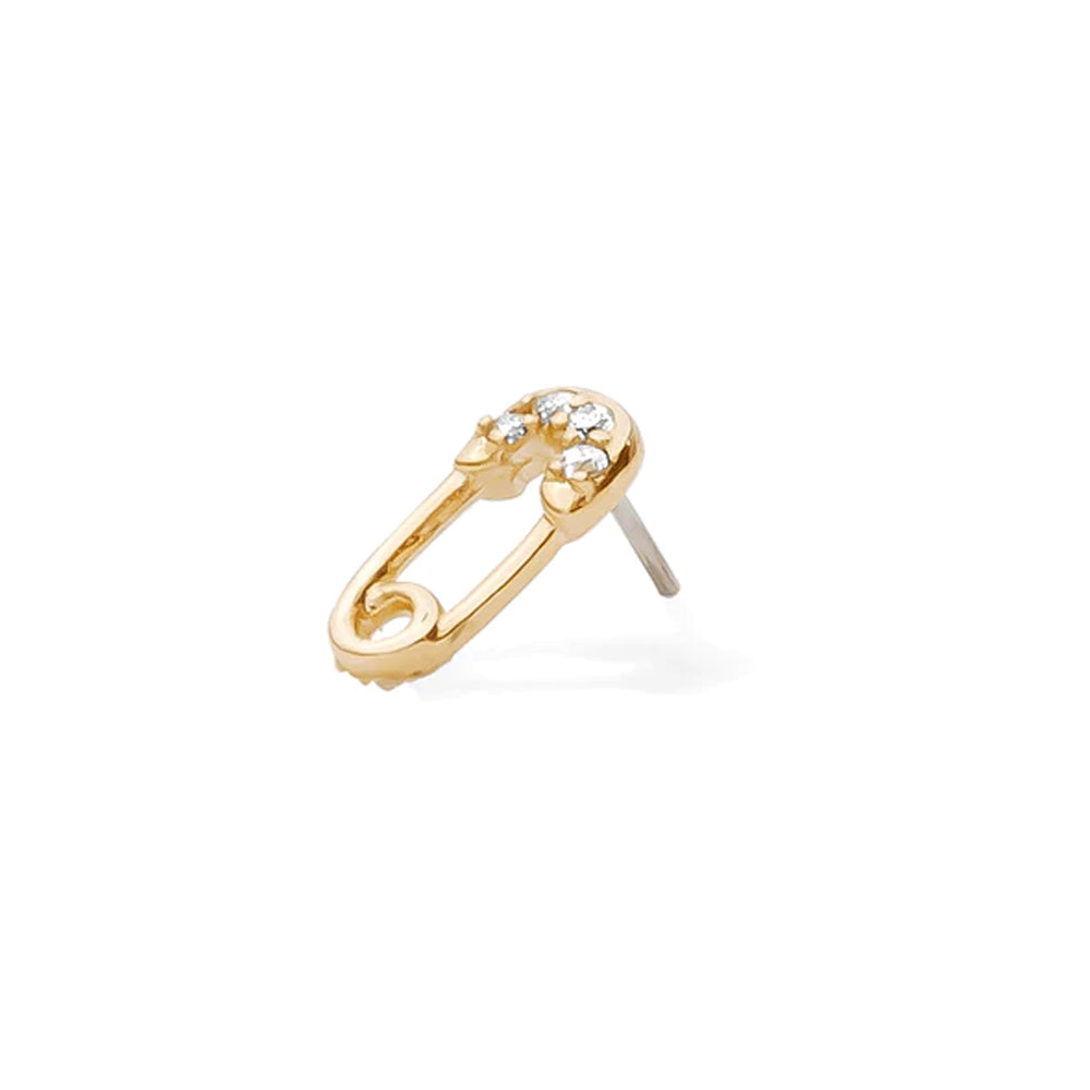 threadless: Safety Pin in Gold with Gemstones