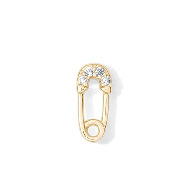 threadless: Safety Pin in Gold with Gemstones