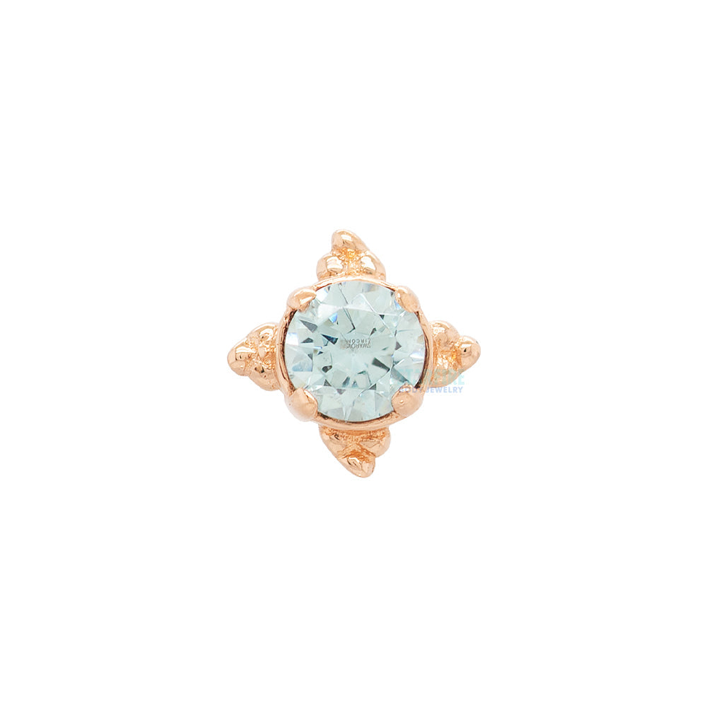 2mm "Zia" Threaded End in Gold with Brilliant-Cut Gem