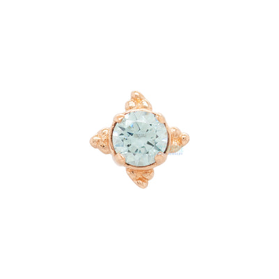 threadless: 2mm "Zia" End in Gold with Brilliant-Cut Gem