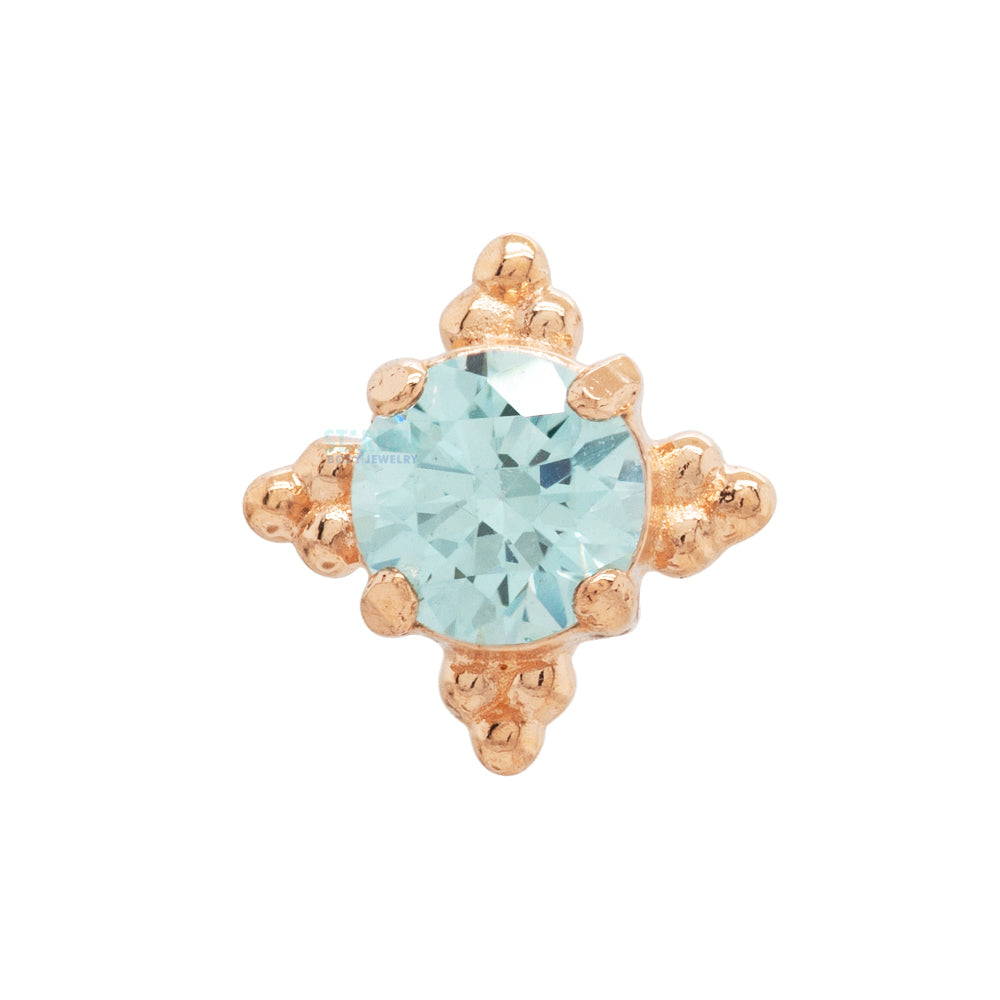 threadless: "Zia" End in Gold with Brilliant-Cut Gem